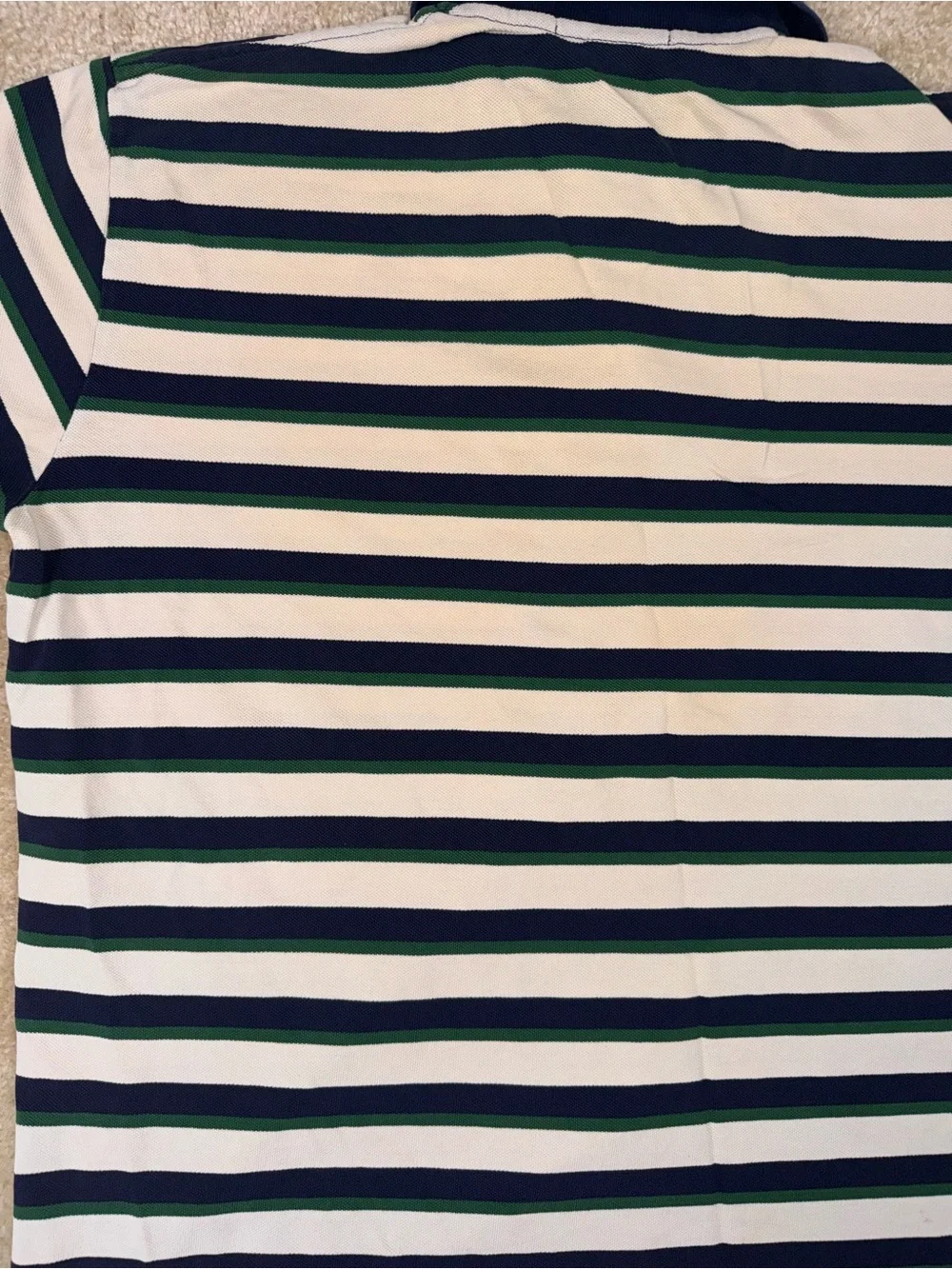 Polo by Ralph Lauren Navy, White & Green Striped Cotton Polo